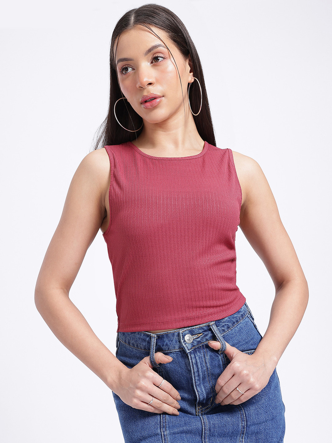 glitchez Self-Design Cut-Out Back Top