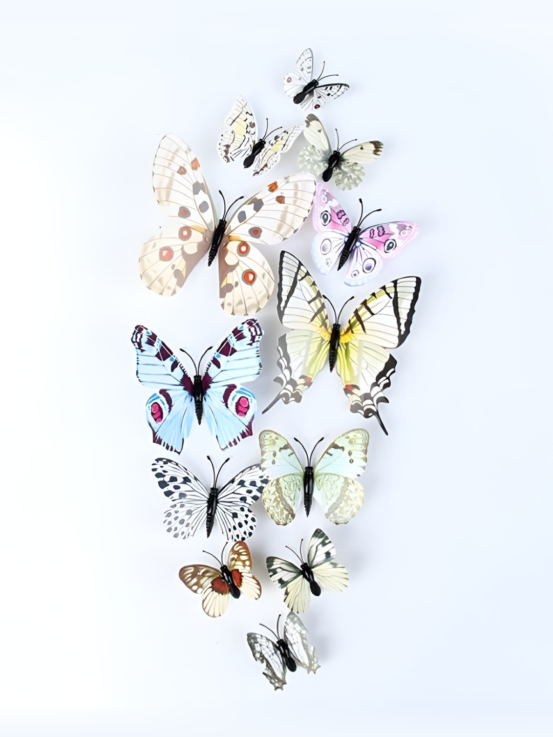 INDIAN ROYALS 12Pcs Yellow & Blue 3D Butterfly Waterproof Printed Wall Stickers