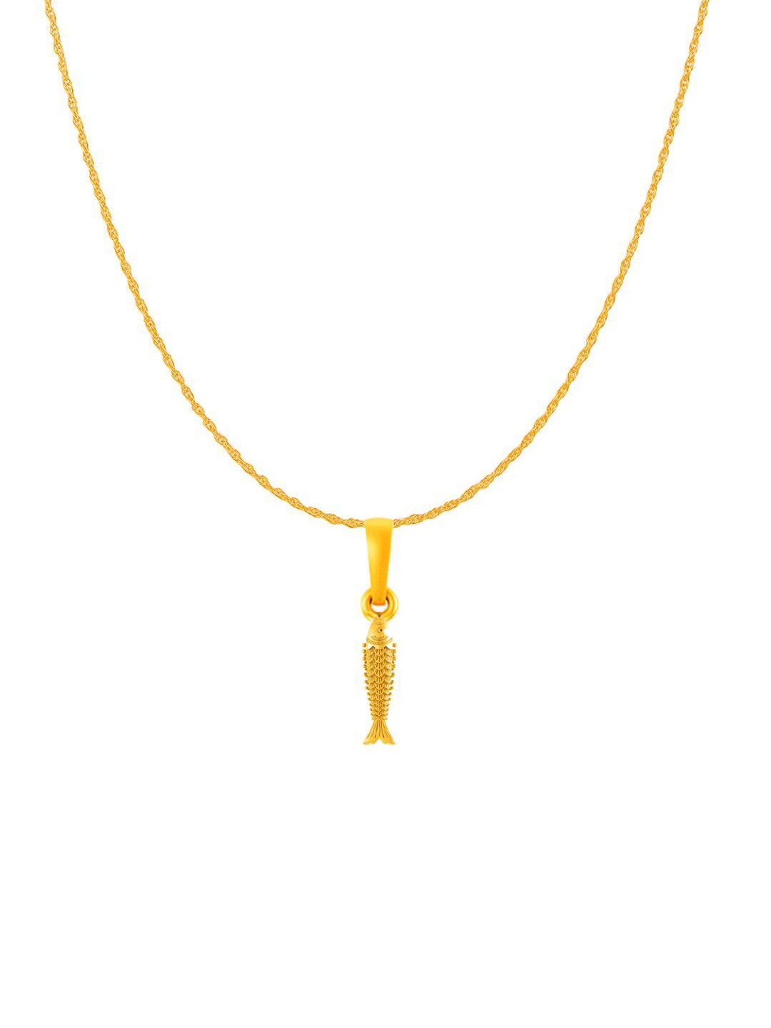 Metronaut 92.5 Sterling Silver 22KT Gold-Plated Fish Pendant with Rope Chain