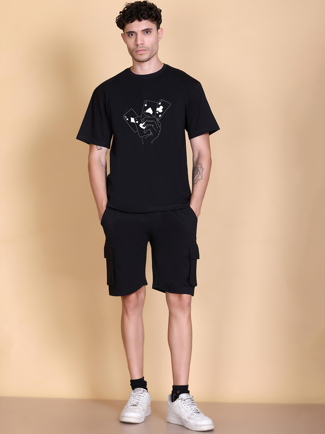 TOGS & TERRE Printed T-Shirt With Shorts Co-Ords