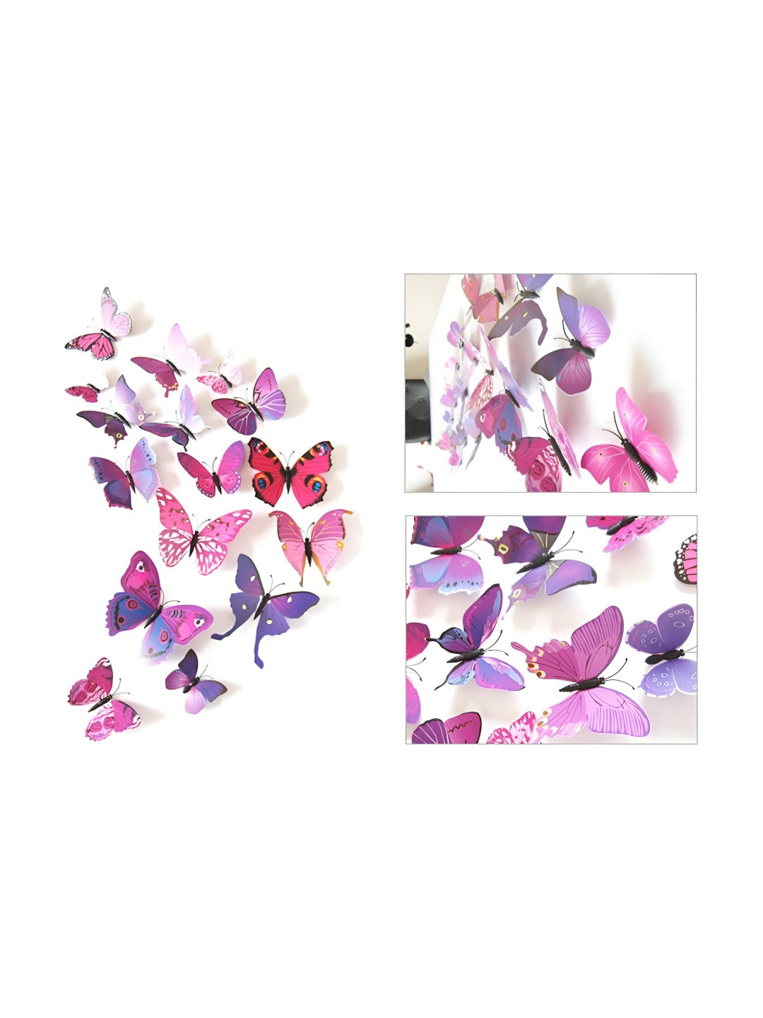 INDIAN ROYALS Pink & Purple Butterfly Printed Self-Adhesive & Durable Wall Sticker