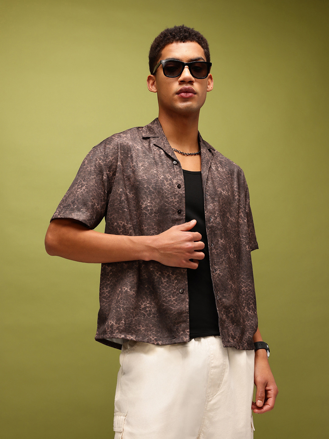 glitchez Snake Print Relaxed Shirt
