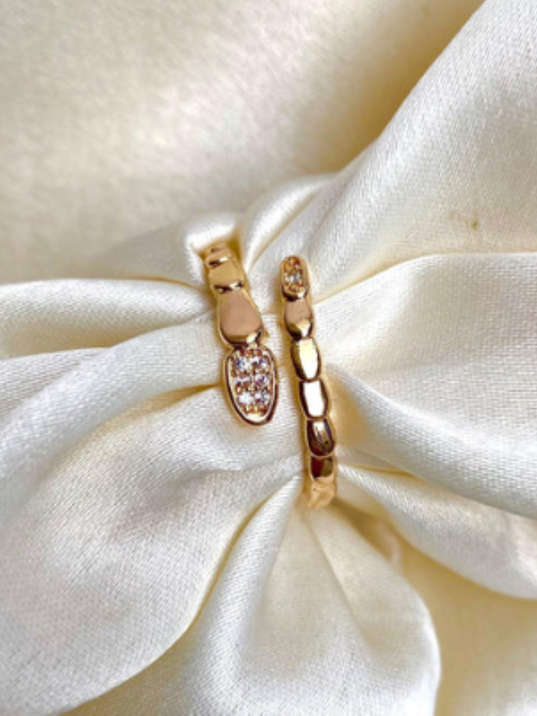 SUBHAGALANKAR Gold-Plated Adjustable Serpant Ring
