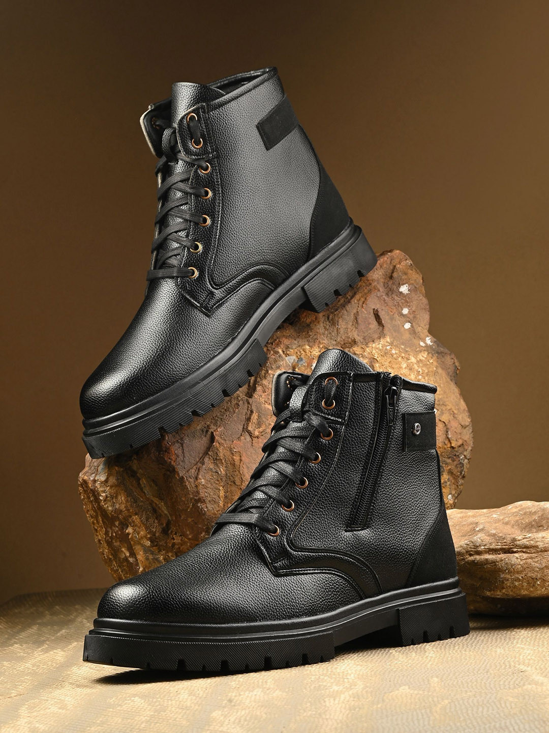 The Roadster Lifestyle Co Men Block-Heeled Hiking Boots