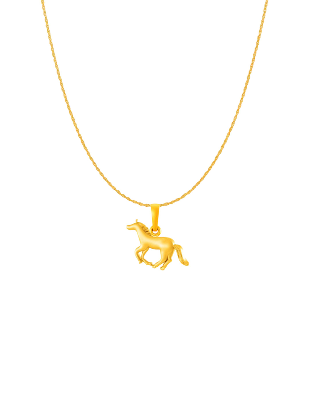 Metronaut 92.5 Sterling Silver 22KT Gold-Plated Horse Pendant with Rope Chain