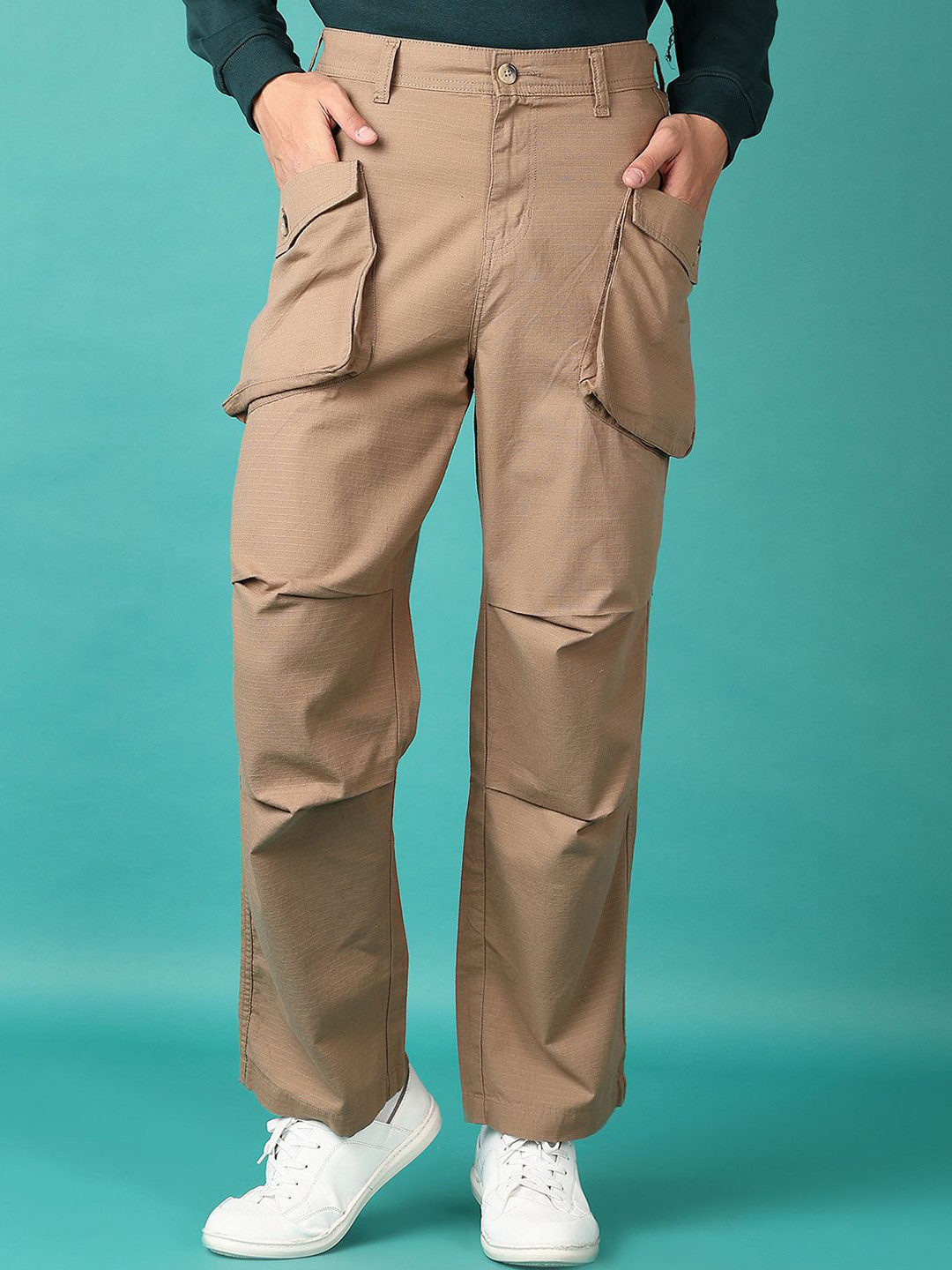 LIMEROAD Men Seld Design Cotton Cargos Trousers