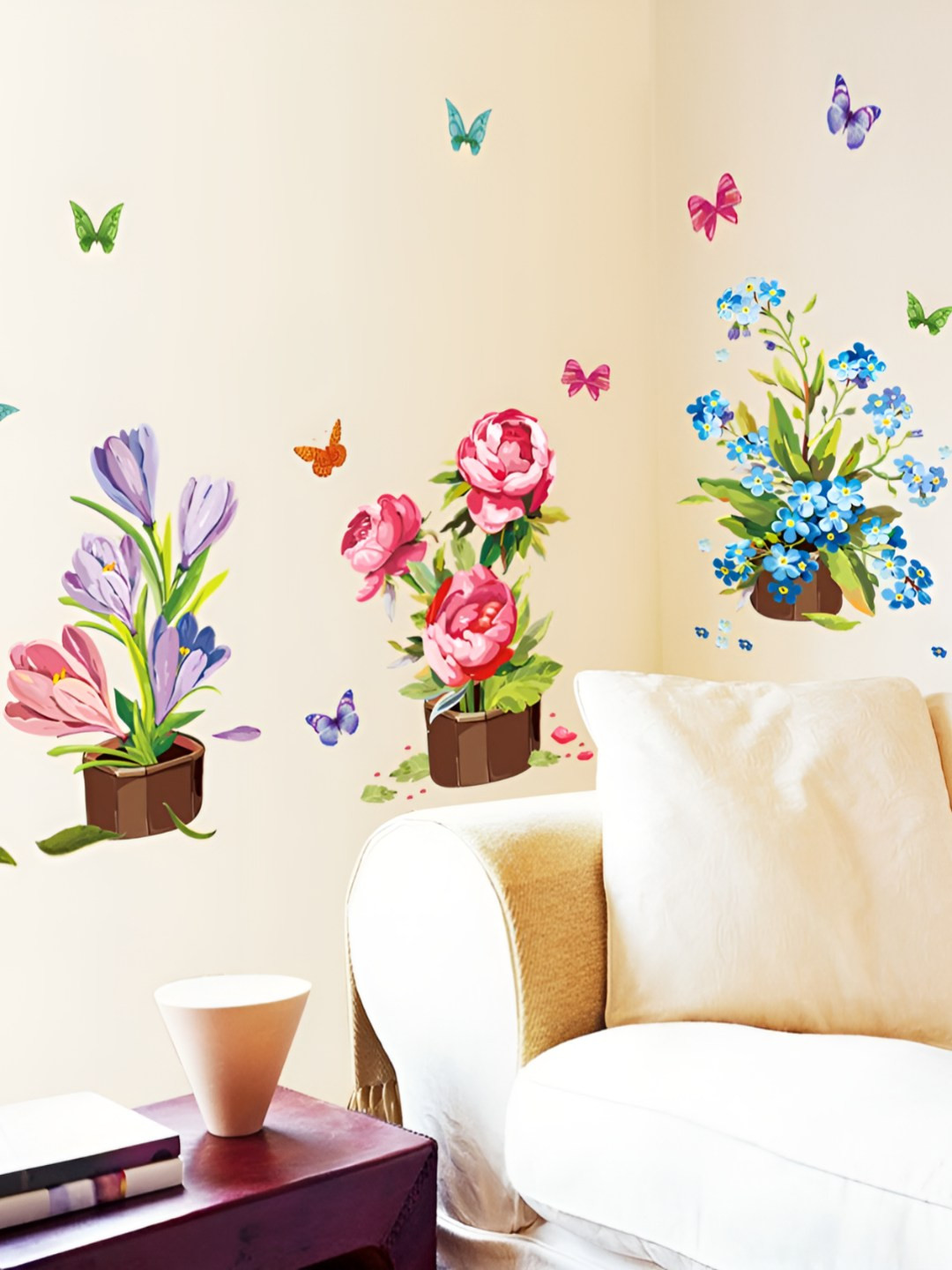 INDIAN ROYALS Pink & Green Printed Self-Adhesive WallStickers