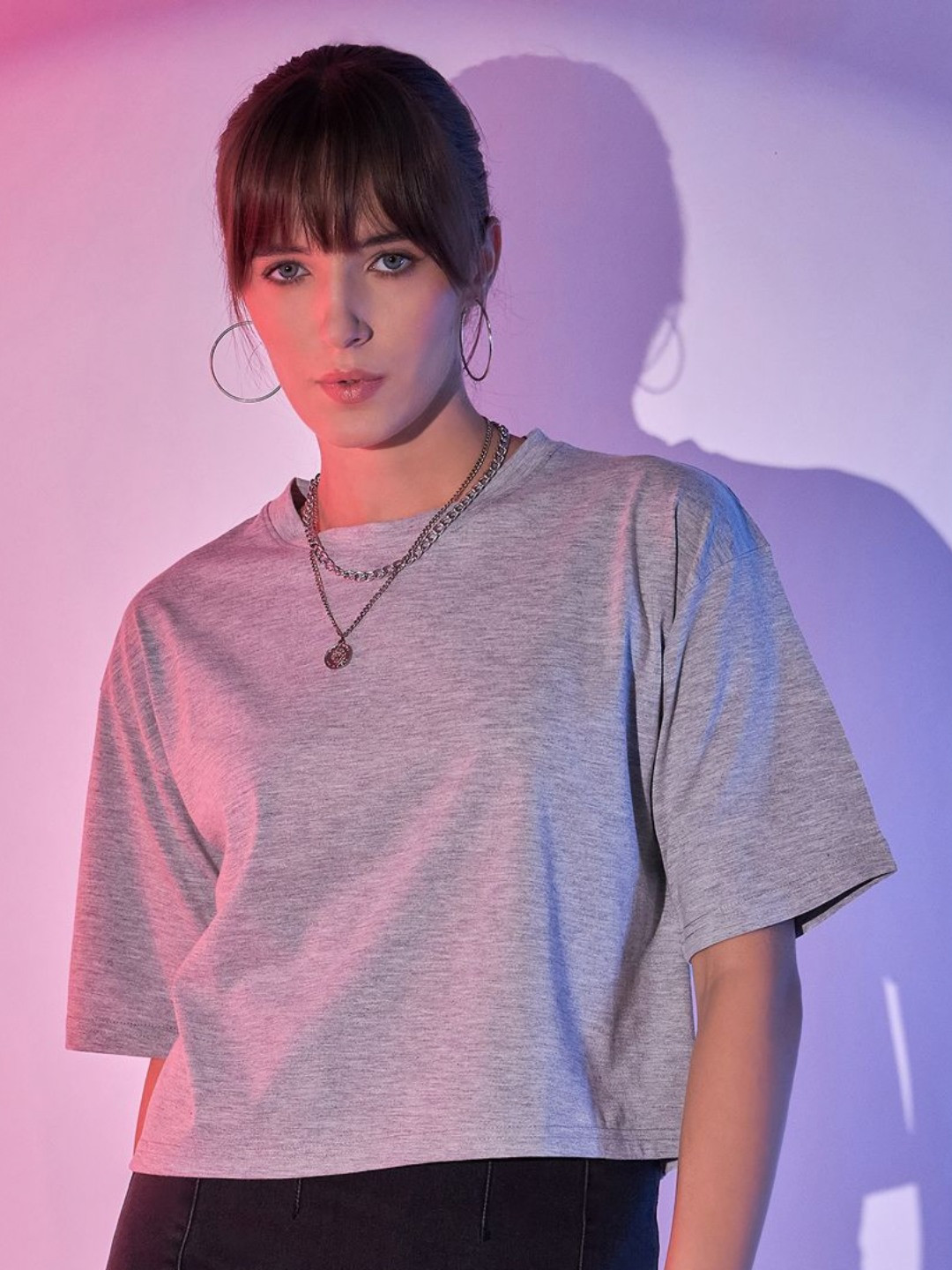 BUY NEW TREND Boxy Fit Round Neck Short Sleeves Cotton T-shirt