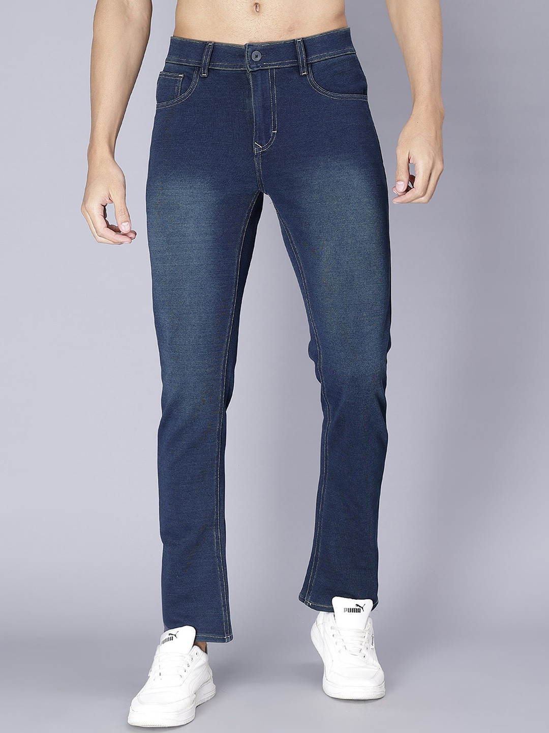 HAUWER Men Slim Fit Heavy Fade Jeans