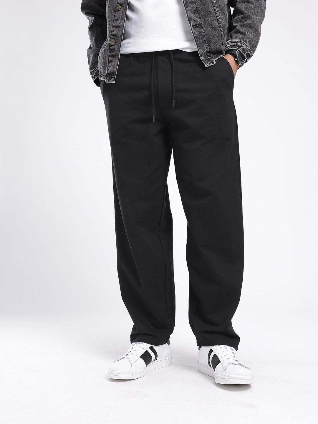 glitchez Men Relaxed Fit Cotton Terry Track Pants