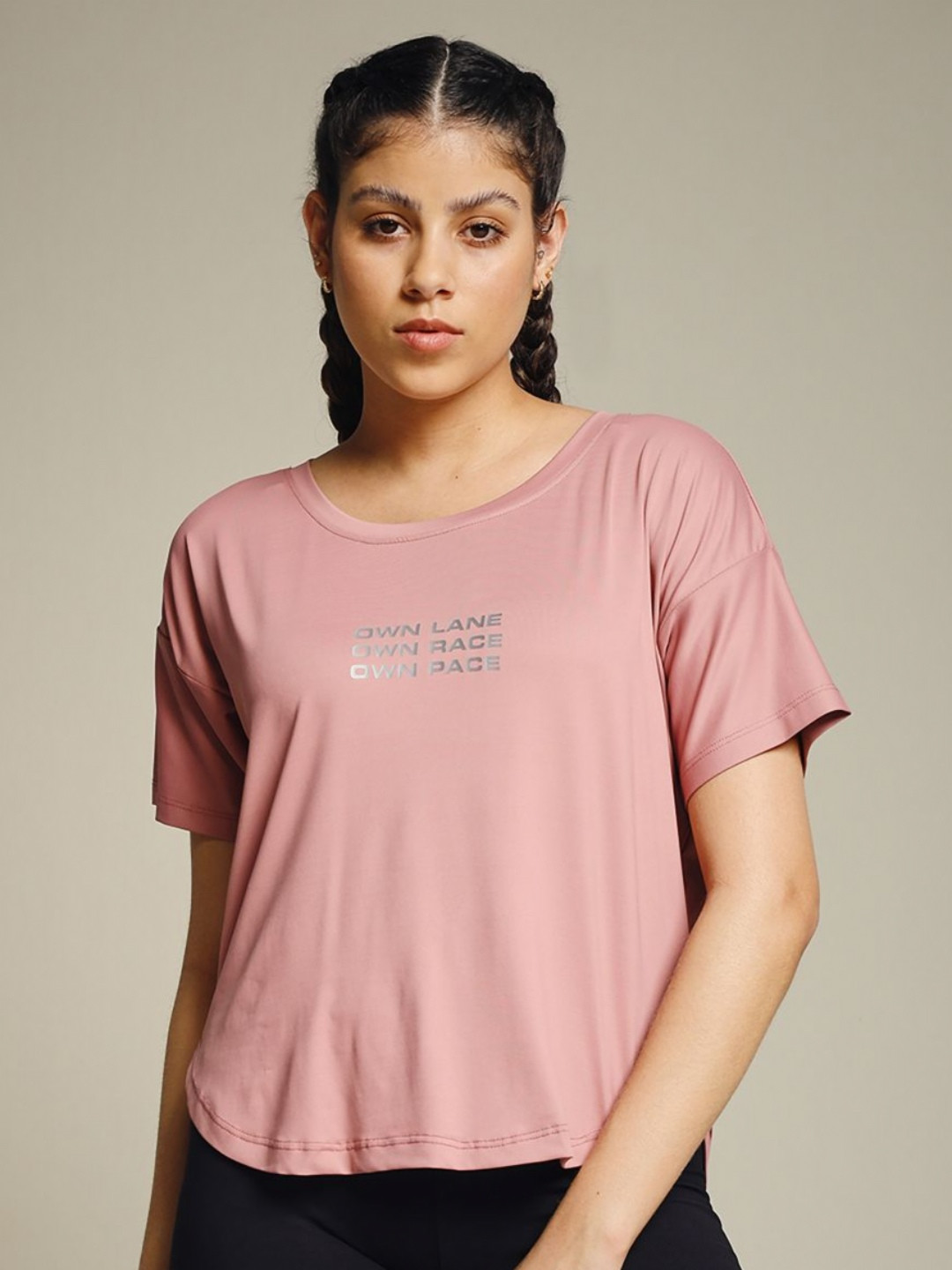 MKH Women Dri-FIT Typography Printed Round Neck Relaxed Fit T-shirt