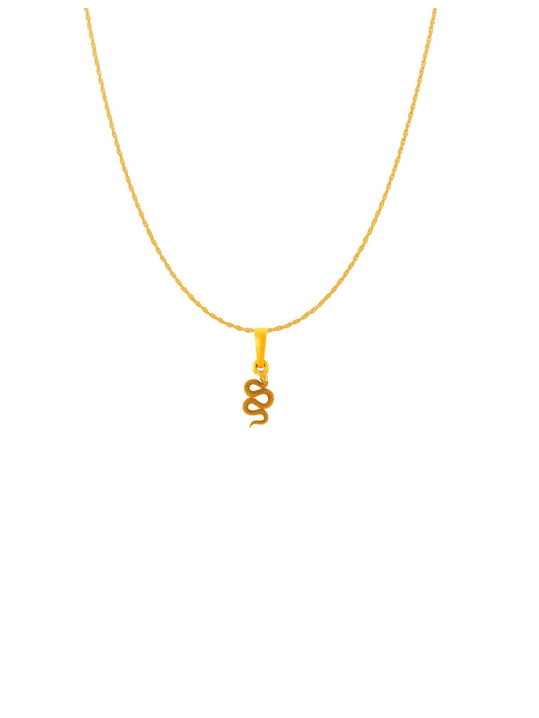 Metronaut 92.5 Sterling Silver 22KT Gold-Plated Snake Pendant with Rope Chain