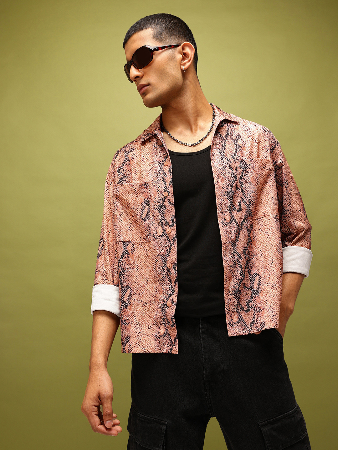 glitchez Animal Print Fit Shirt