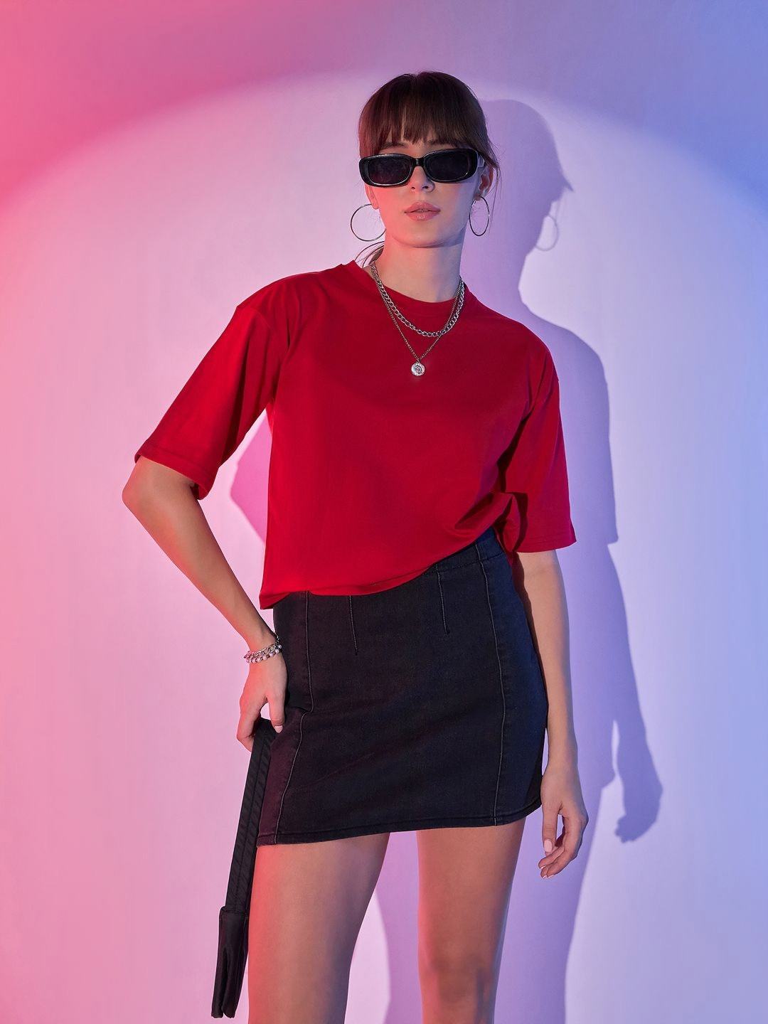 BUY NEW TREND Pack Of 2 Round Neck New Basics Cotton Boxy T-shirt