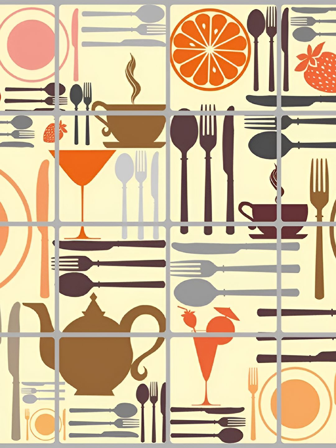 INDIAN ROYALS Yellow & Red Oilproof Washable Printed Self-Adhesive & Durable Wall Sticker