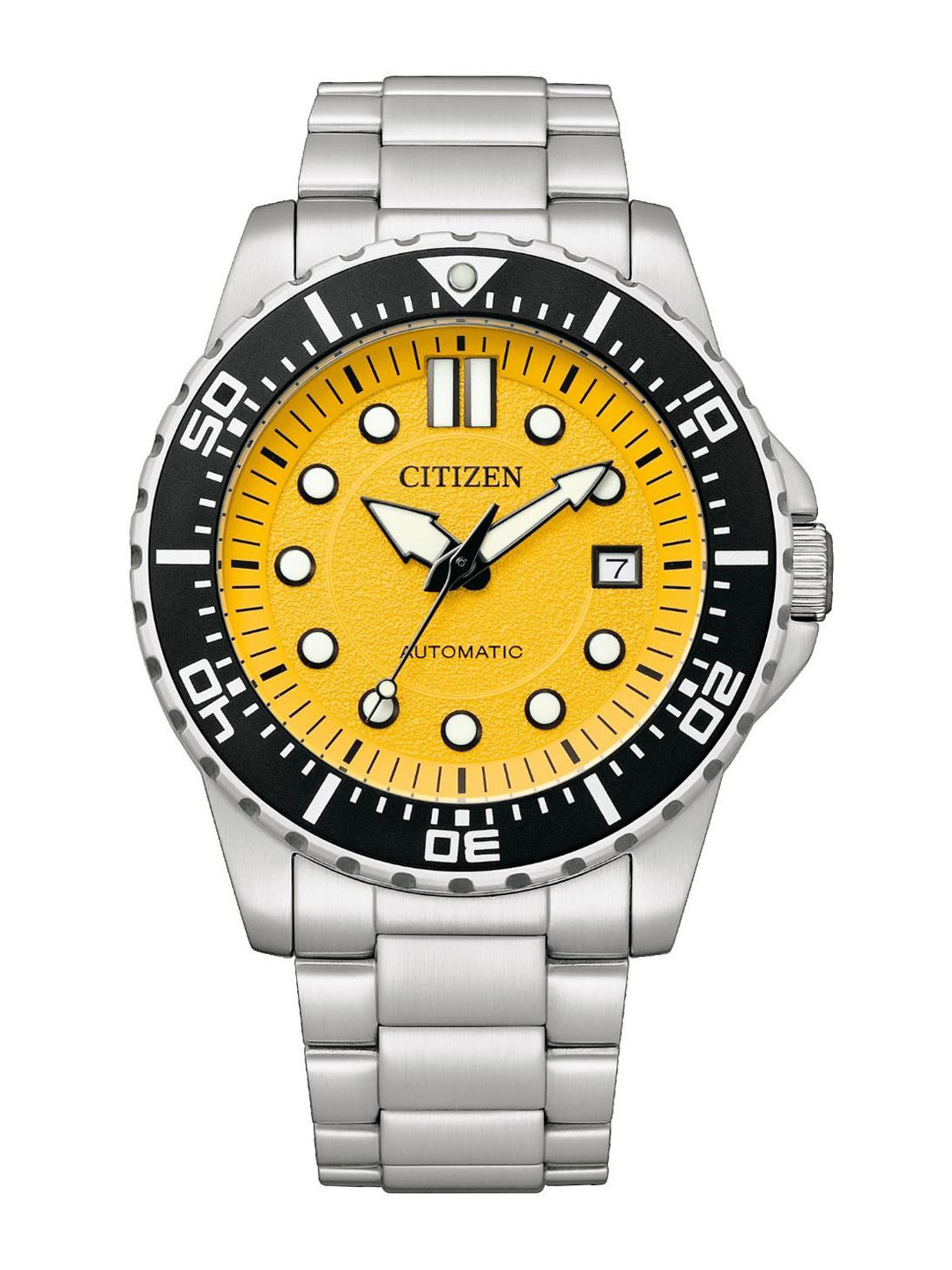Citizen Men Brass Dial & Stainless Steel Bracelet Style Straps Analogue Watch NJ0170-83Z