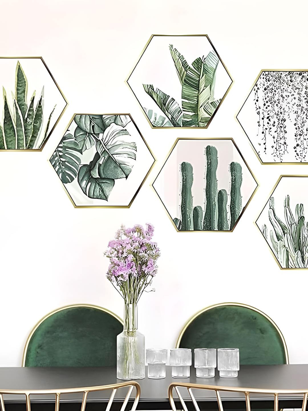 INDIAN ROYALS Green & Purple Framed Printed Self-Adhesive & Durable Wall Sticker