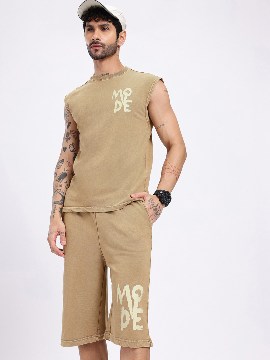 glitchez Vintage Washed Printed Detail Oversized Co-Ords