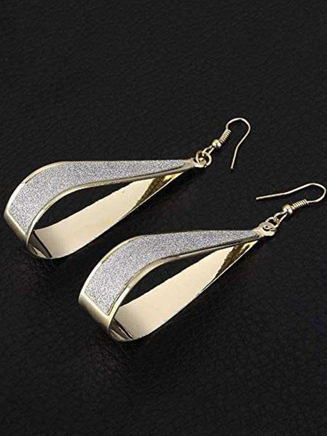 Bling Queen Rhinestone Studded Contemporary Shaped Drop Earrings