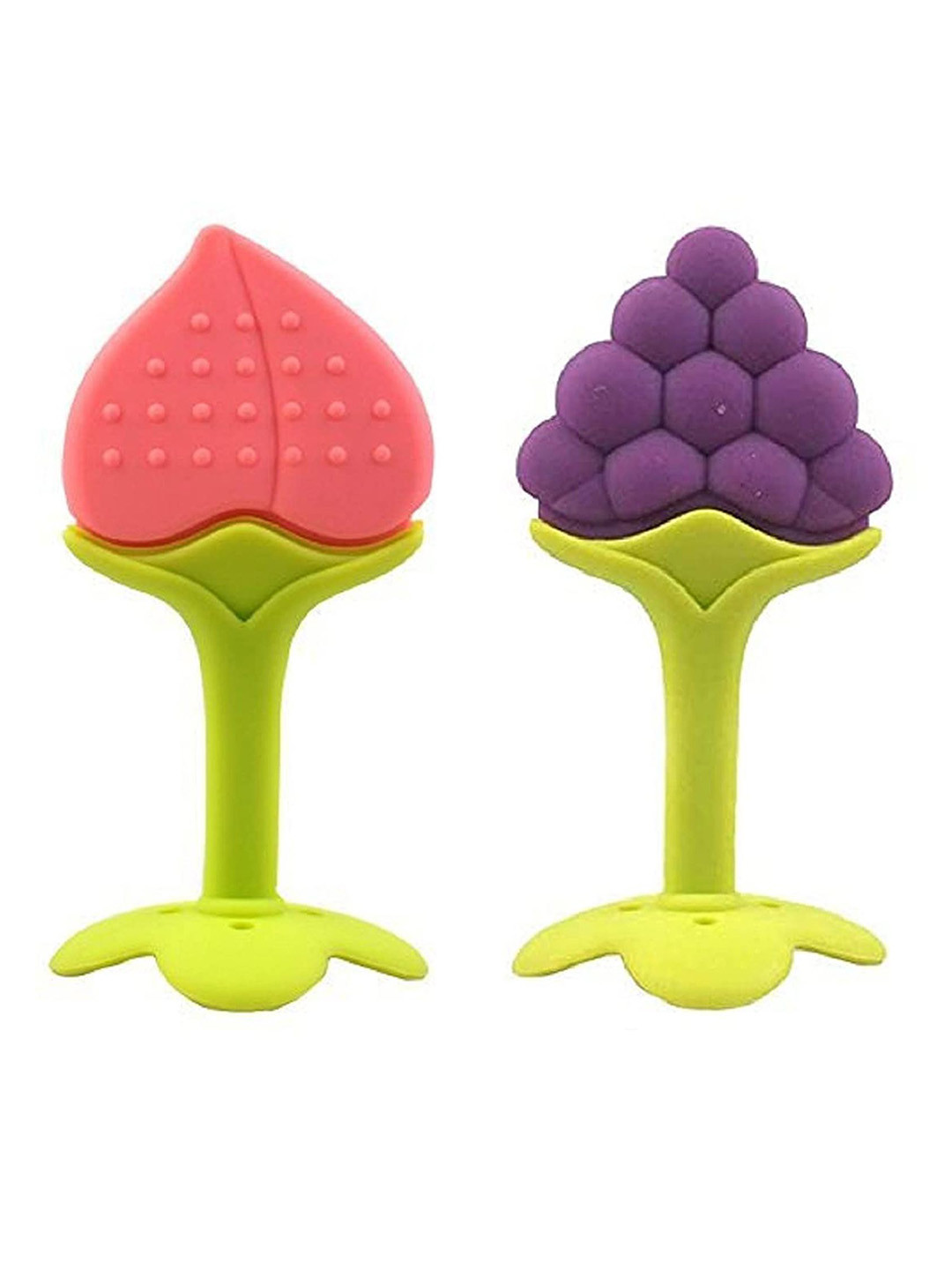 NeonateCare Kids Set Of 2 Grapes & Peach Shape Teether