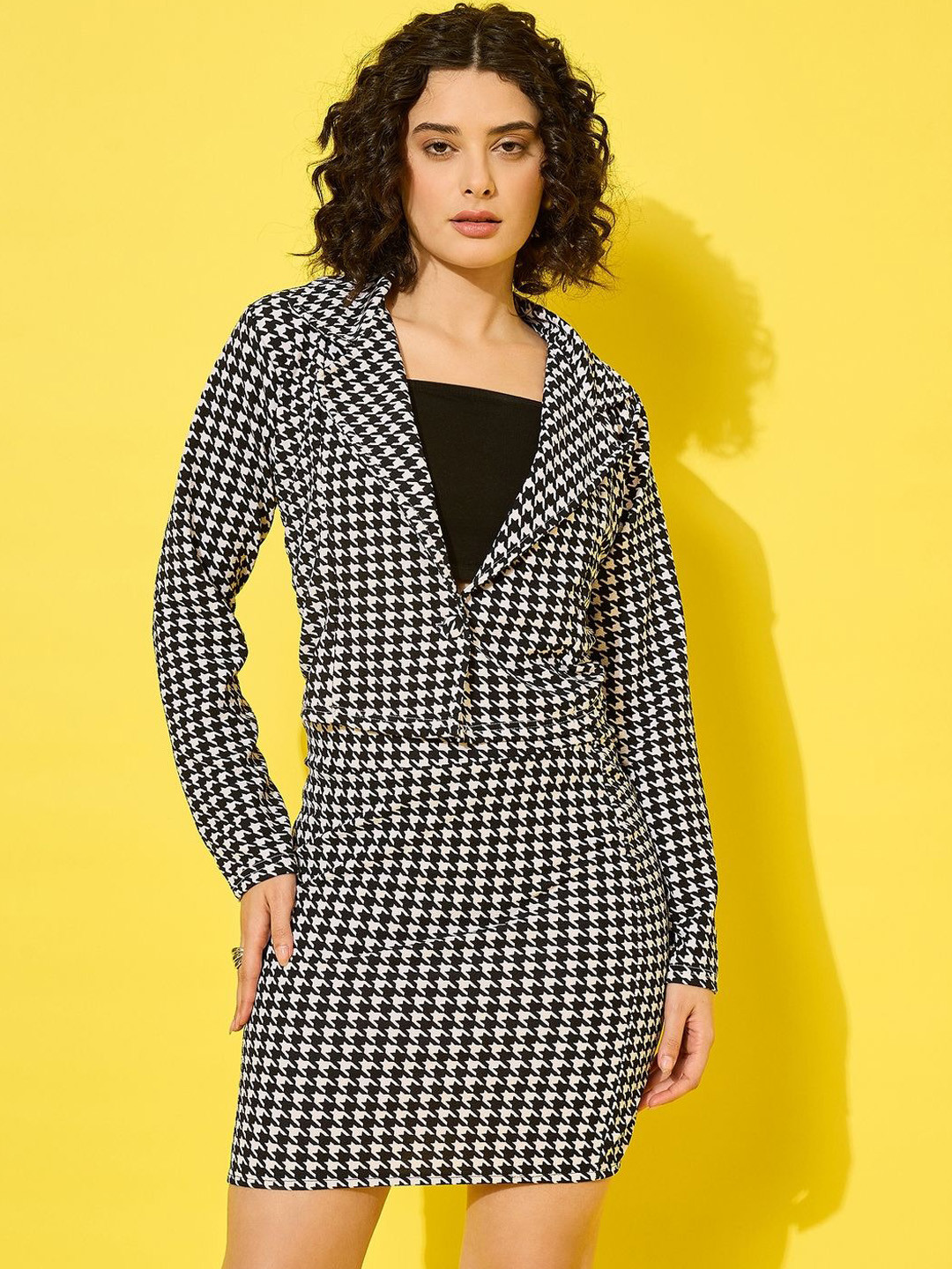 BUY NEW TREND Printed Blazer With Skirt Co-Ords