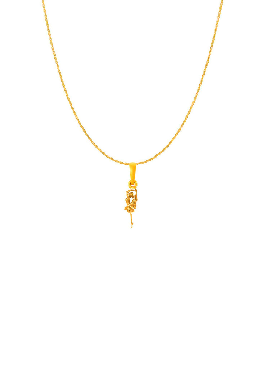Metronaut 92.5 Sterling Silver 22KT Gold-Plated Dancing Girl Pendant with Rope Chain