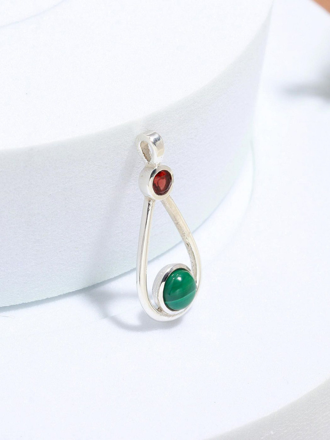 ORO ALMA Garnet and Malachite Pendant