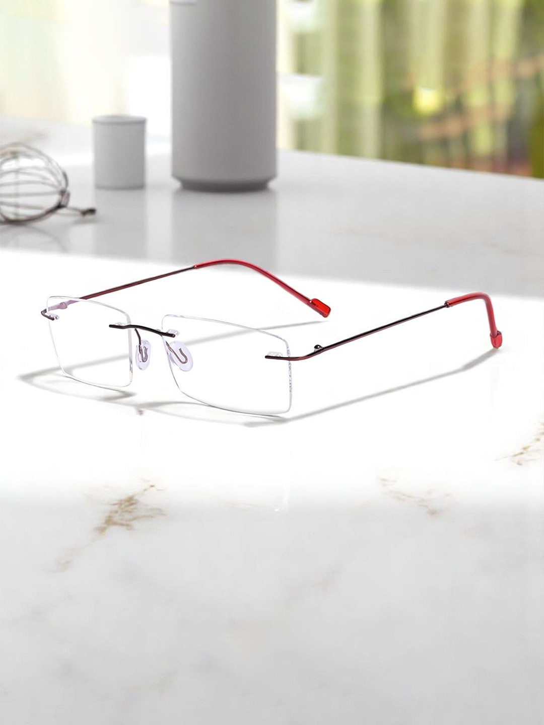REDEX Unisex Rimless Rectangle Frames