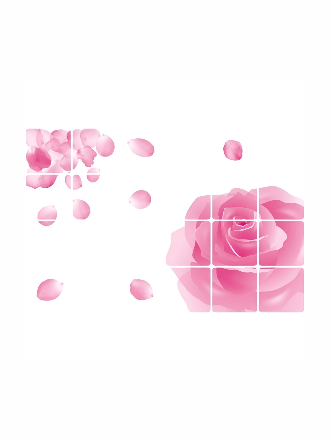 INDIAN ROYALS White & Pink Rose Printed Self-Adhesive Heat Oil Proof Kitchen Sticker