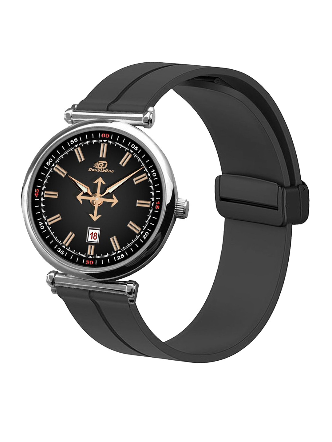 DOUBLERUN Unisex Date Display Megnetic Straps Analogue Multi Function Watch H05N27025