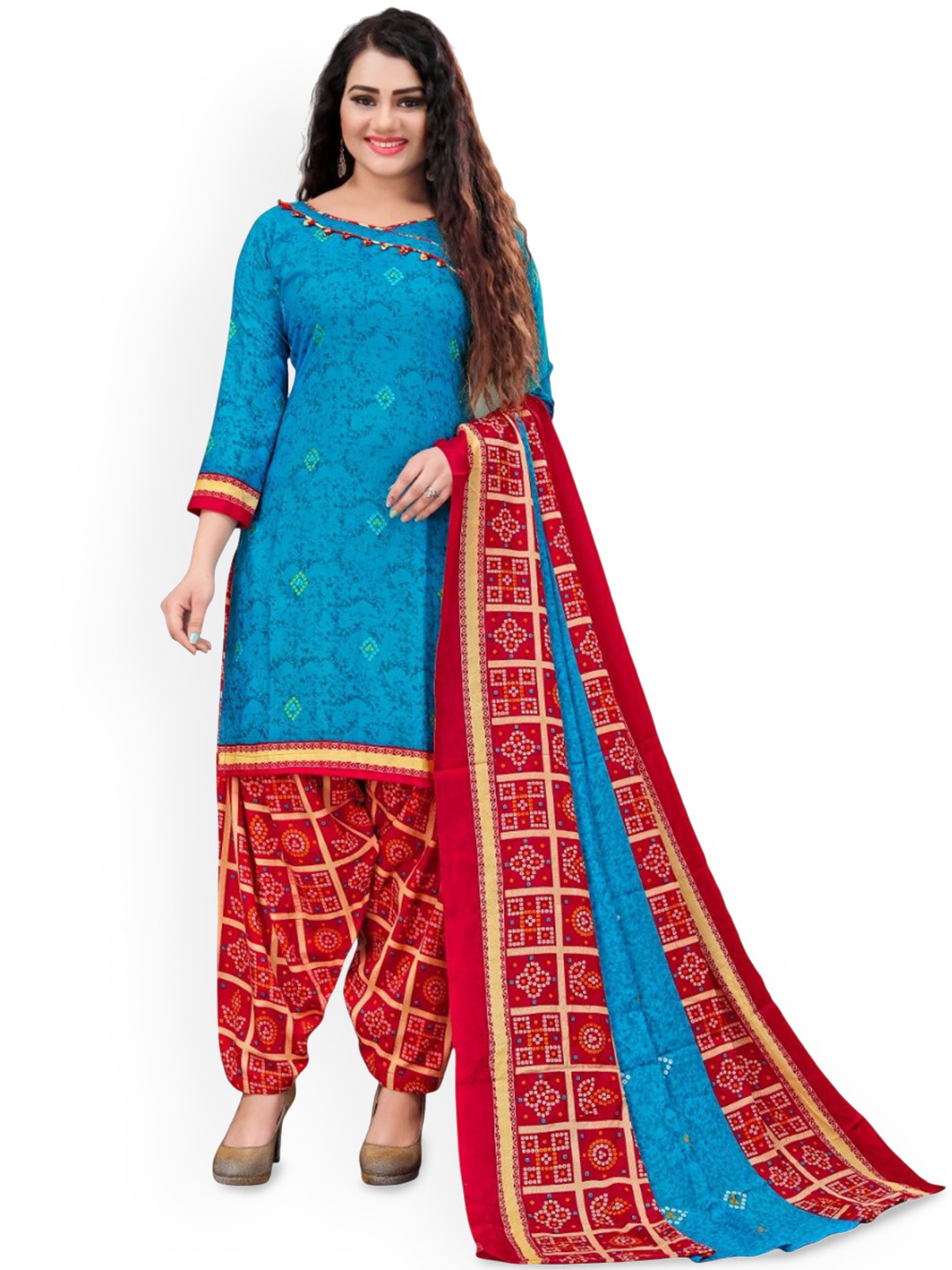 WOWETHNIC Ethnic Motifs Printed Unstitched Dress Material