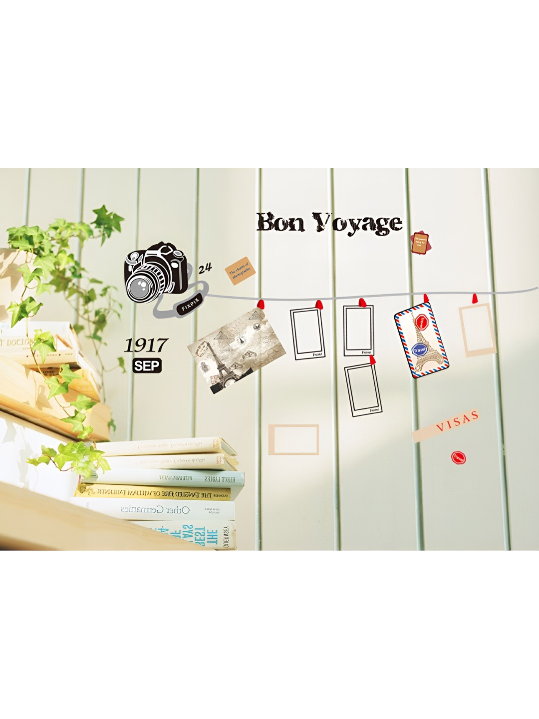 INDIAN ROYALS Black & Red Photo Frame Printed Self-Adhesive & Durable Wall Sticker