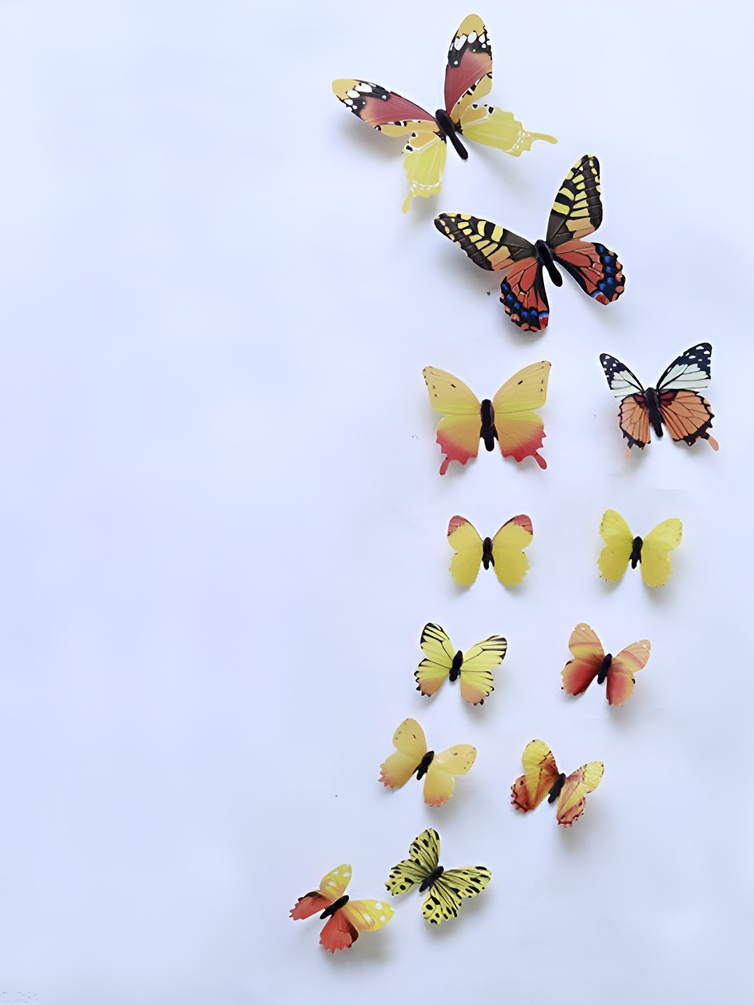 INDIAN ROYALS Yellow & Brown Glow in The Dark 3D Butterfly Self Adhesive Wall Sticker