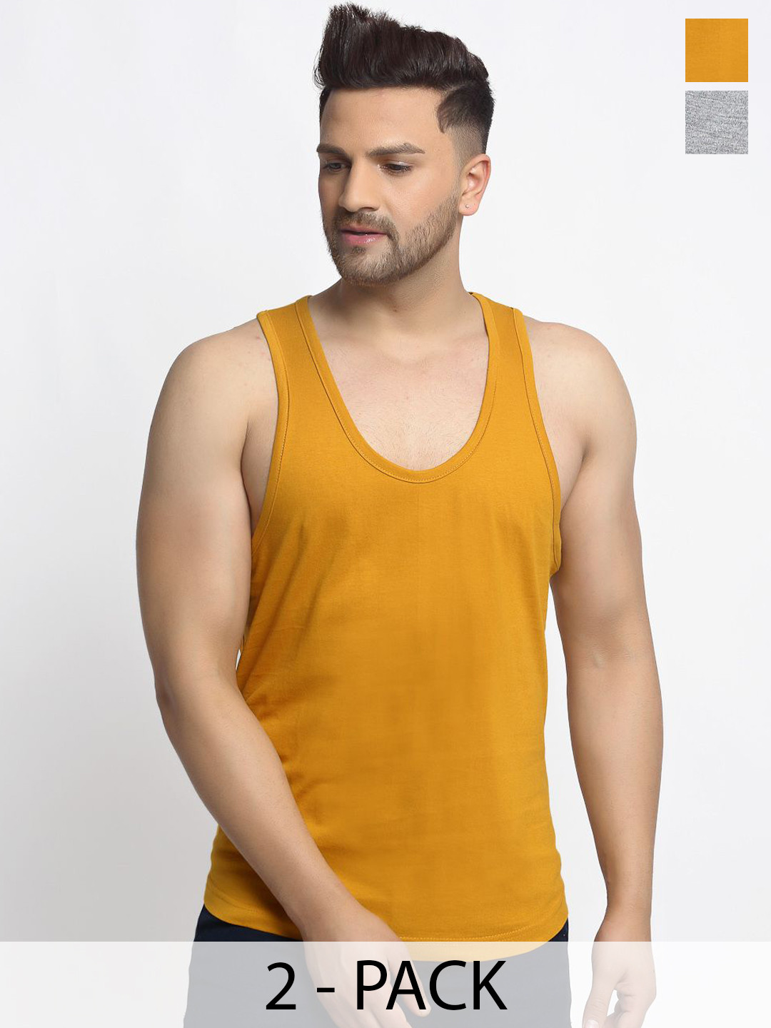 Friskers Pack Of 2 Cotton Gym Vests 10525C-04-26