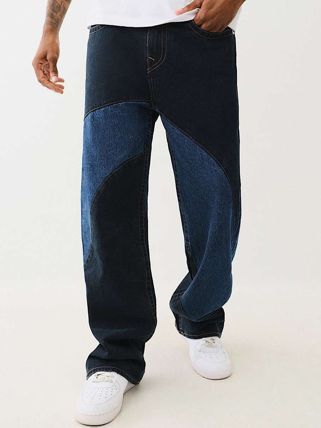 True Religion Men SN Vinny Flare Fit Blue Mid Rise Washed Jeans