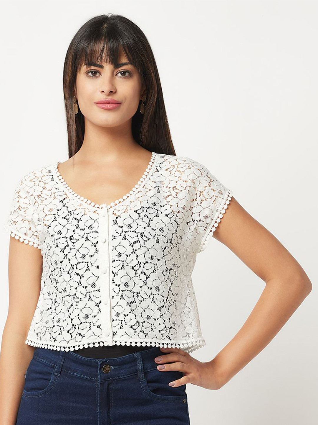 The Roadster Women Self-Design Cropped Top