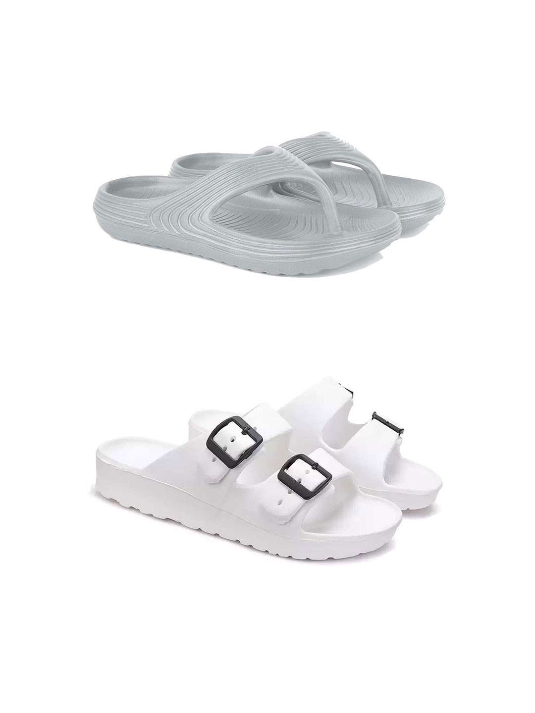 DRACKFOOT Men Set Of 2 High Quality & Soft Thong Flip-Flops & Sliders