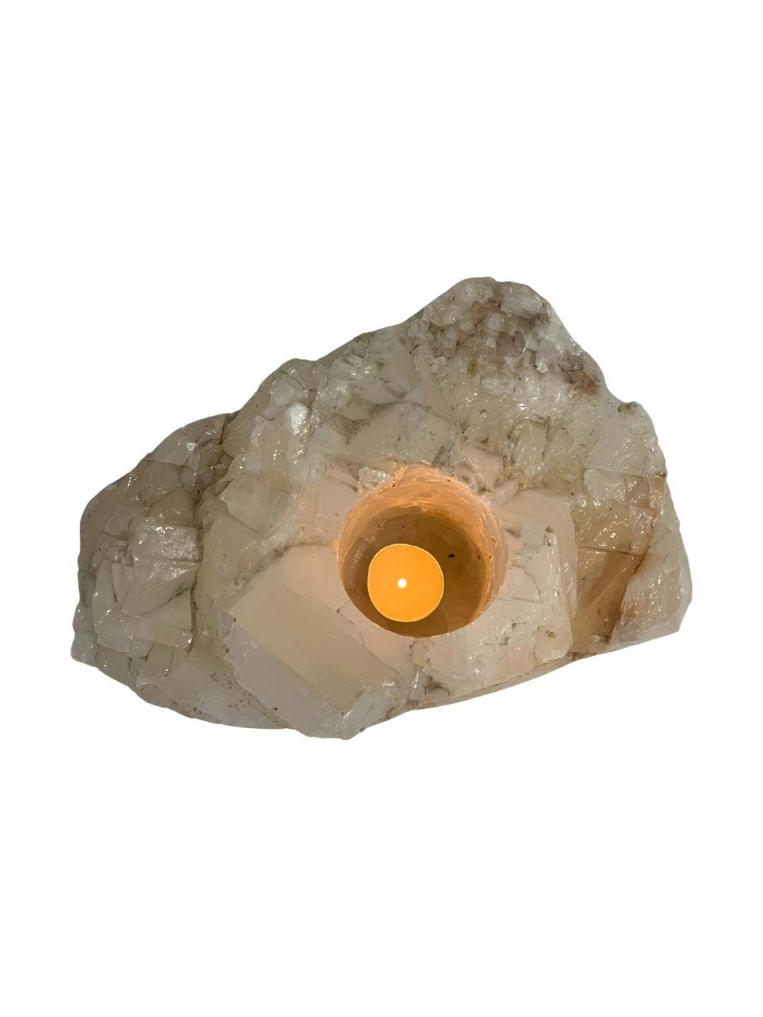 Taurrus Sea Salt Room T Light Lamp Yellow Stone Natural Living Room Lights Small Showpiece -