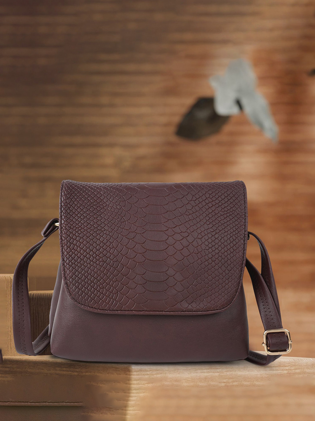 NORVE Women Textured Synthetic Leather Non-Detachable Sling Strap Sling Bag