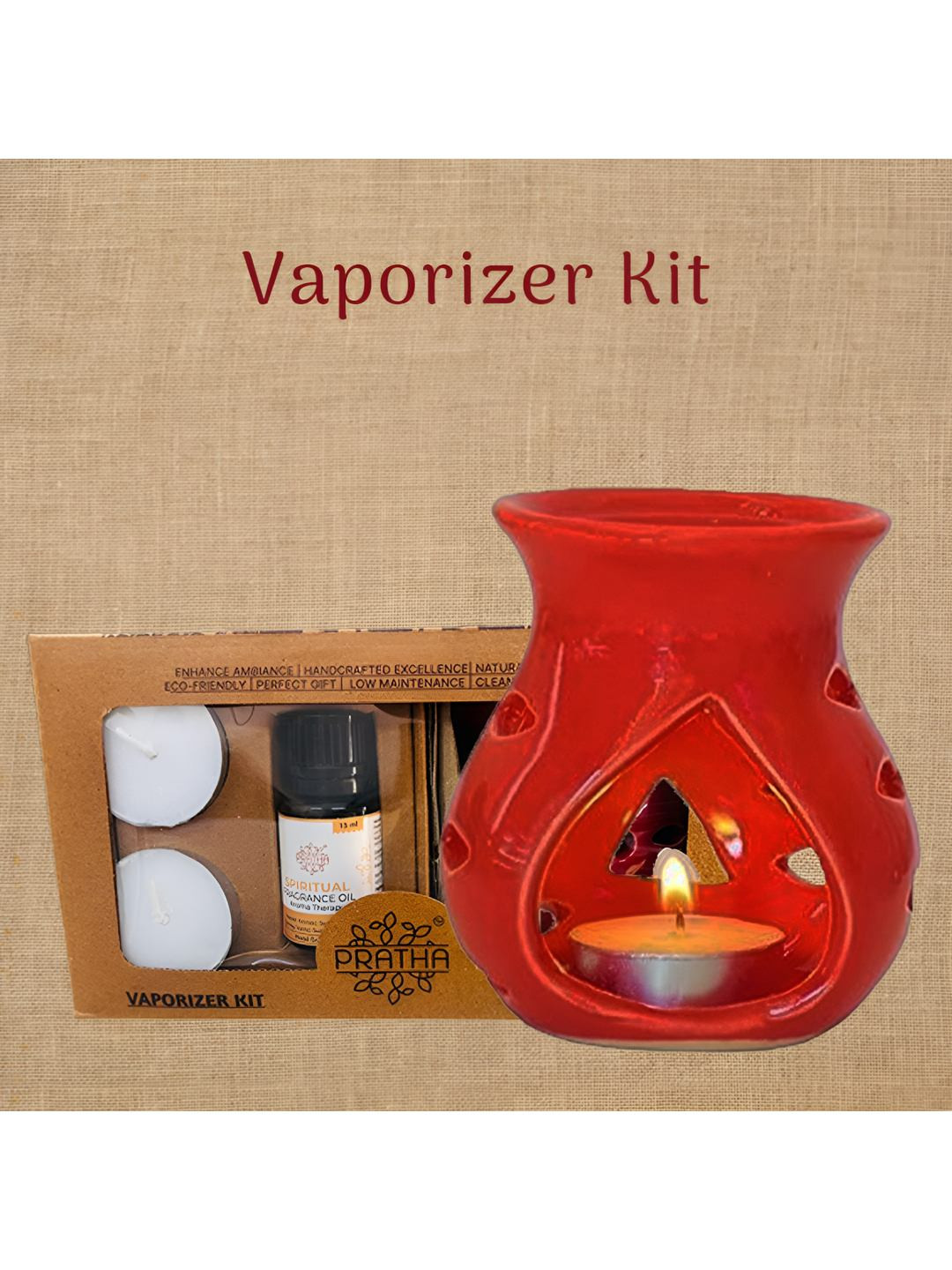 Pratha Vapourizer Smokeless 1 Wick Scented Solid Geometric Regular Tea Light Candles