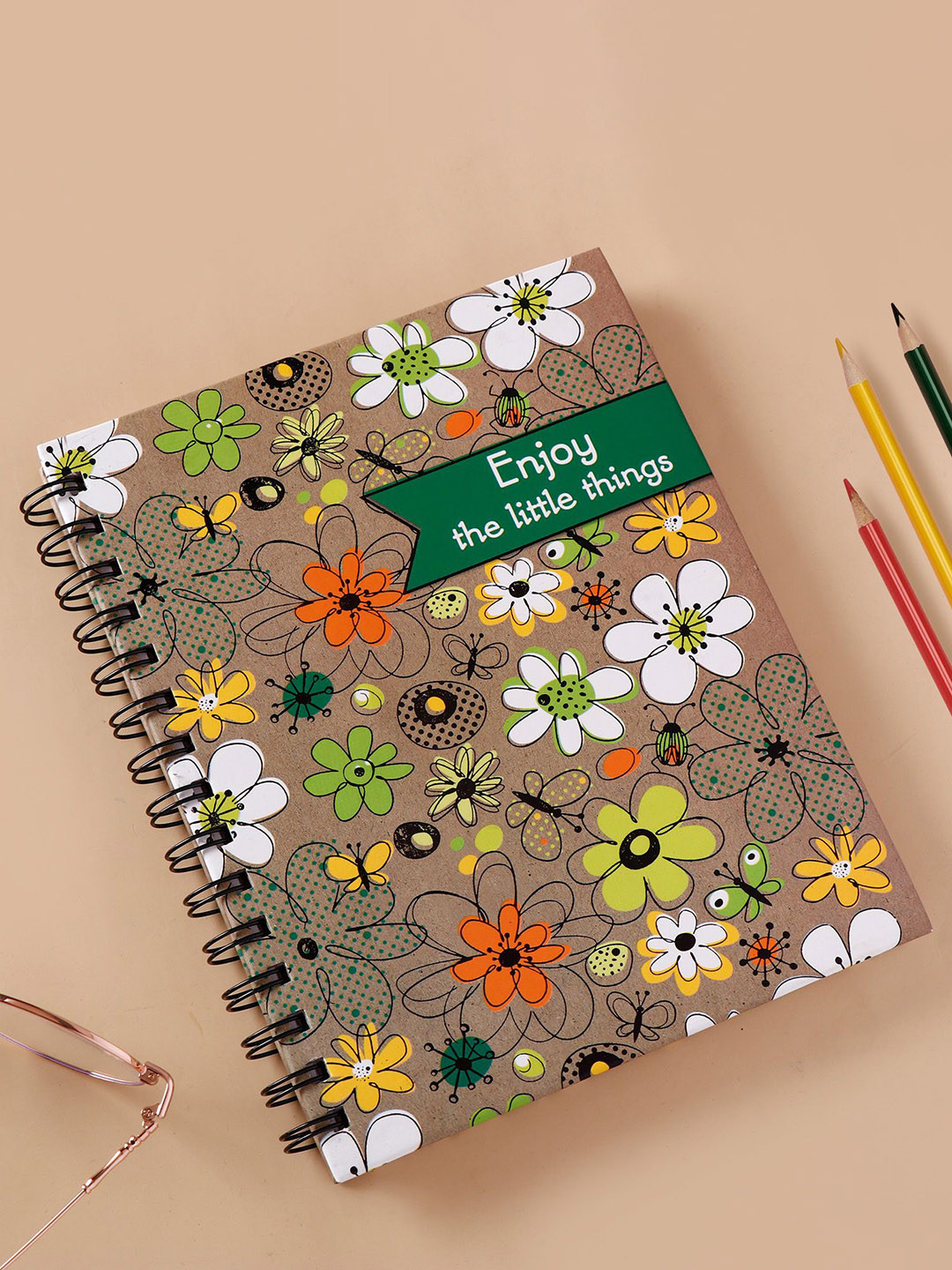 Archies Enjoy Little Things Quoted Printed Spiral Notebook