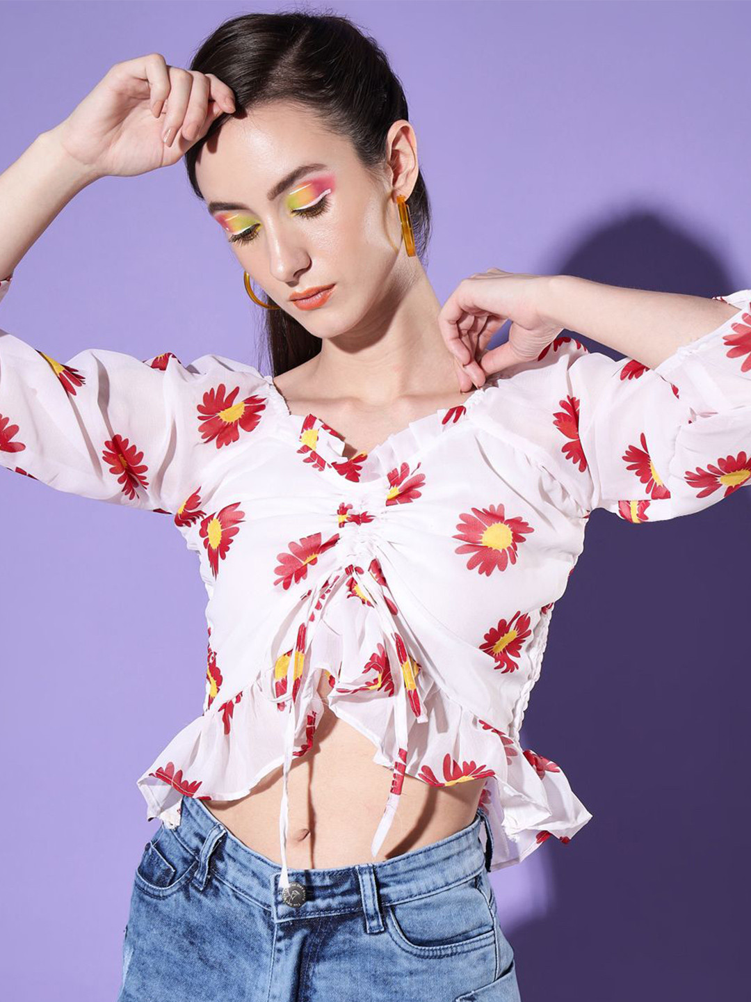 BUY NEW TREND Women Floral Printed Crop Top