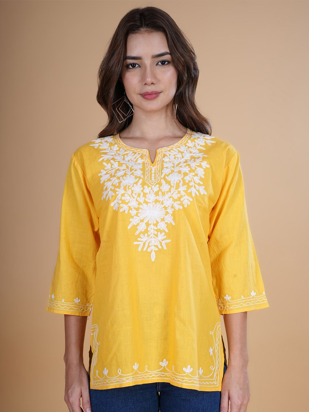 DESIGNER DHAAGE Embroidered Pure Cotton Kurti