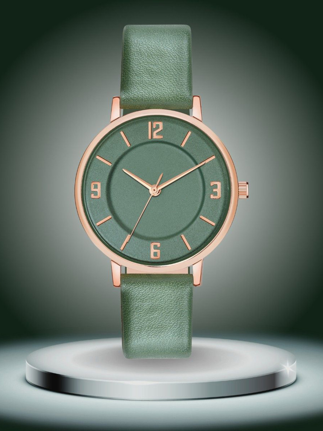 ON TIME OCTUS Women Brass Dial & Straps Analogue Watch MT-393 GREEN