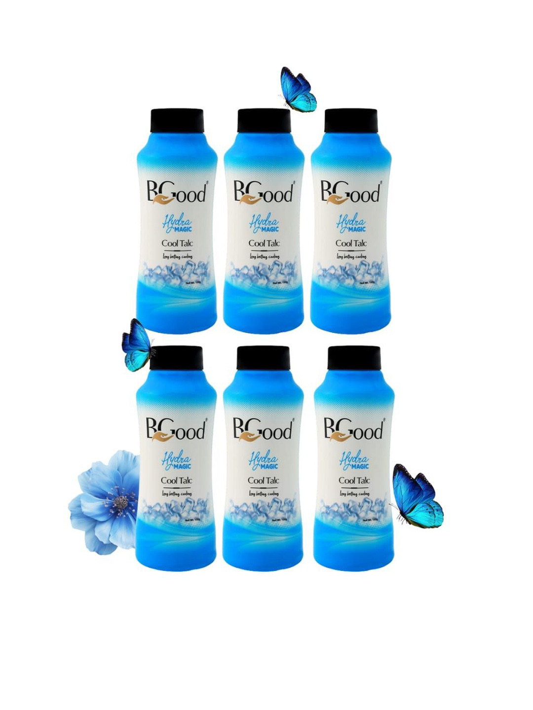 Bgood Set Of 6 Hydra Magic Long Lasting Talcum Powder - 100 g Each