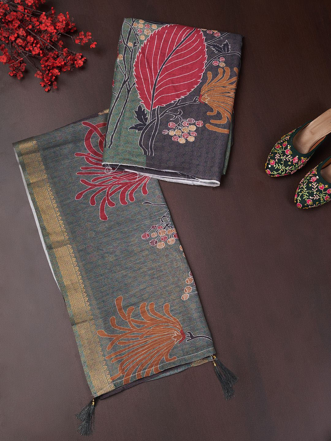 MUFFLY Linen Unstitched Dress Material