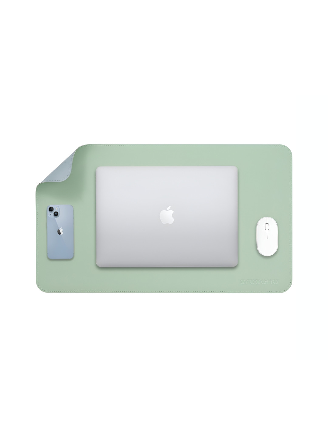 LTETTES dual mats Green Synthetic Leather Set Of 1 Water Resistant Desk Organiser 23.6 x 13.8 inch