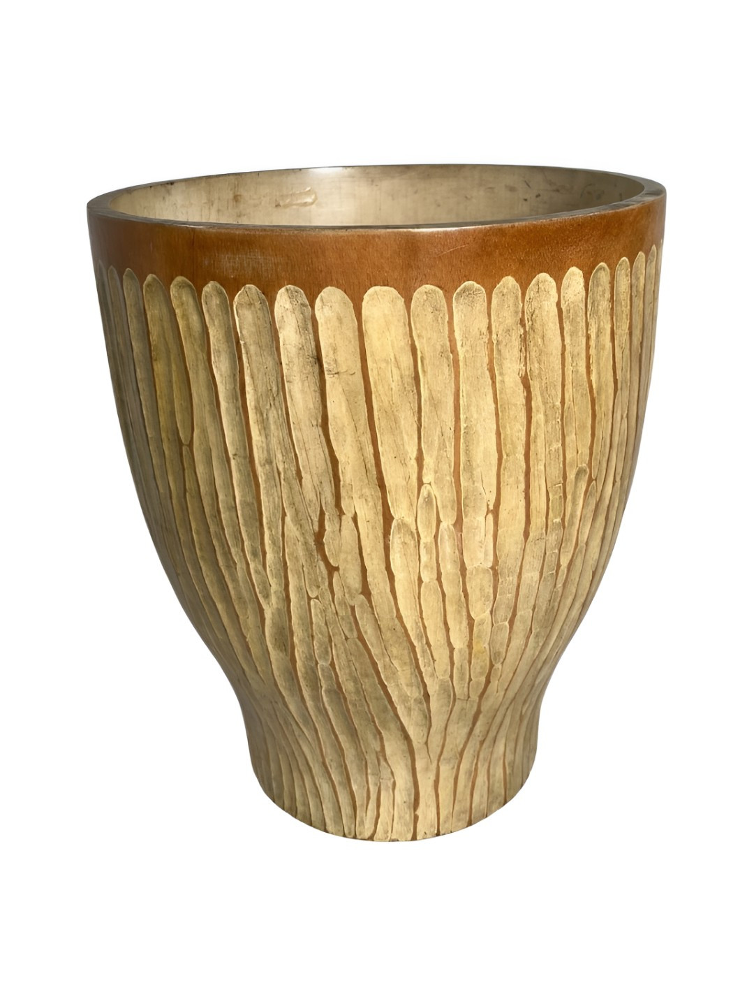Taurrus Brown Sculptural Open Wooden Vase