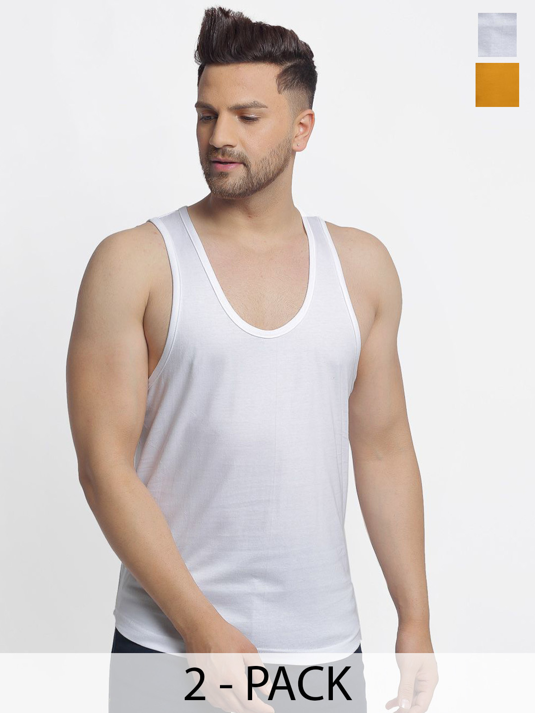 Friskers Pack Of 2 Cotton Basic Vests 10525C-02-26