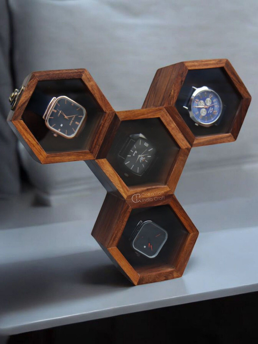 Creation India Craft Brown Wooden Vintage Watch Box